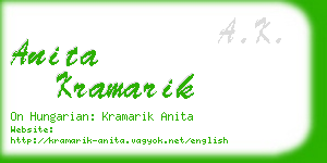 anita kramarik business card